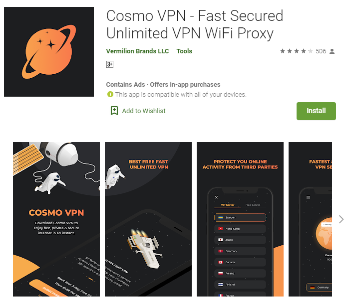 Cosmo VPN for windows