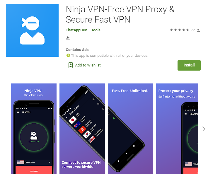Ninja VPN for windows