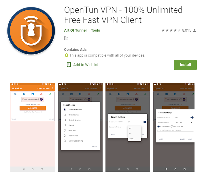OpenTun VPN for windows