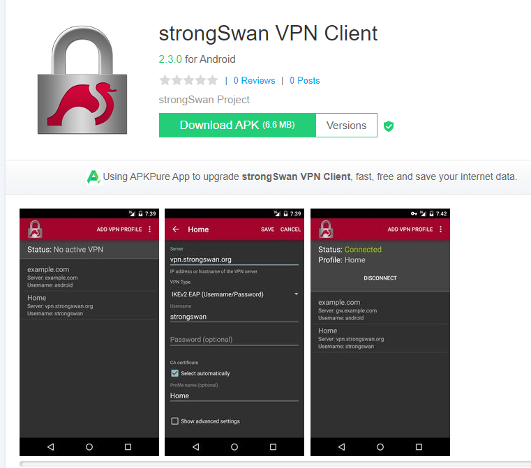 Strong Swan VPN for windows