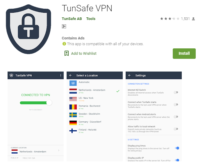 TunSafe VPN for windows