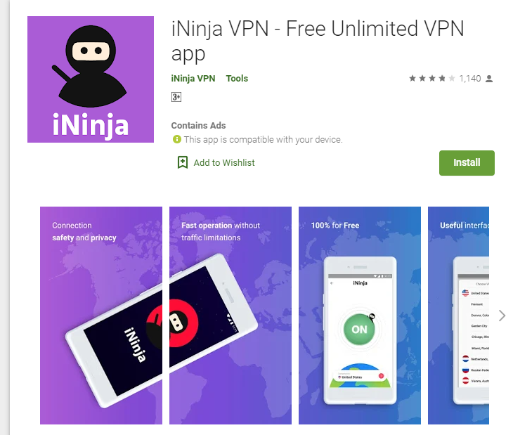 iNinja VPN for mac